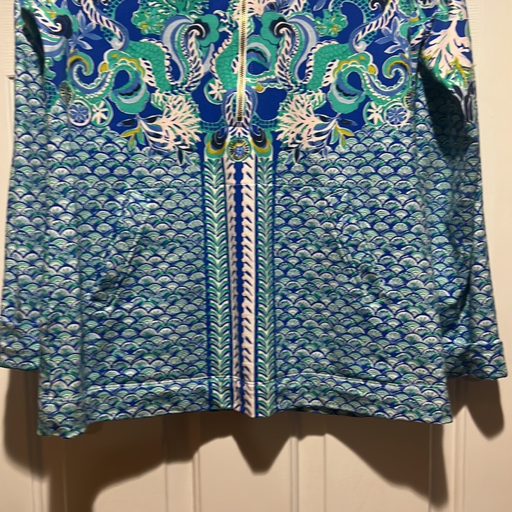 Lily Pulitzer UPF 50+ SPF skipper Popover Blue Grotto Sirens and Spirits - Picture 3 of 11